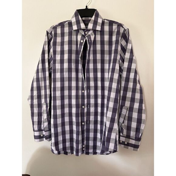 NWOT Calibrate Men's Muted Purple Gray Plaid Shirt Long Sleeve Button‎ Up - Picture 1 of 5